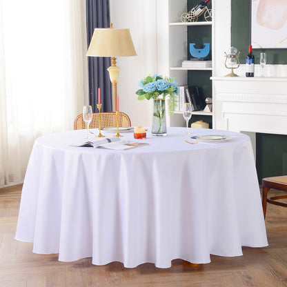 Round Tablecloths White Wedding Table Cloth Satin Solid Color Table Covers Hotel Wedding Birthday Dining Table Decoration
