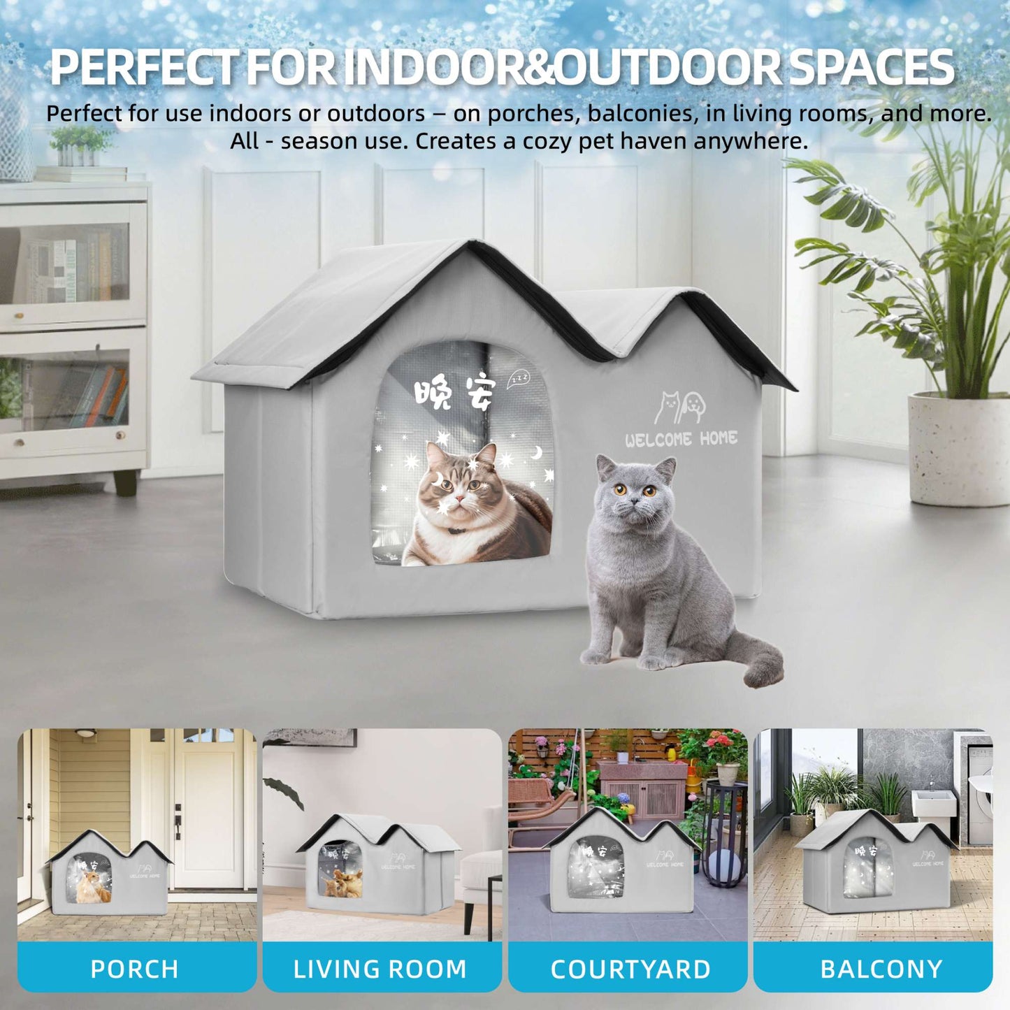 Casa com Ar Condicionado para Gatos, Verão, Ferramenta de Resfriamento para Gatos, Ninho, Casa de Gelo para Cães, Quatro Estações, Casa de Gelo para Gatos e Pets