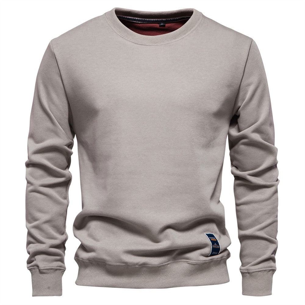 AIOPESON Cotton-blend Mens Crew Neck Solid Color Sweatshirts Pullover Casual Sport Sweatshirt for Men