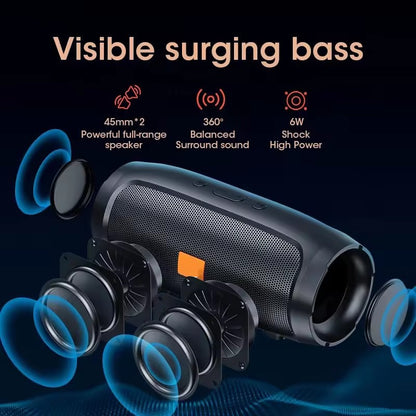 Caixa de som Bluetooth JBJ007, subwoofer, alto-falante estéreo portátil pequeno para ambientes externos, alto-falante sem fio Bluetooth inteligente para casa