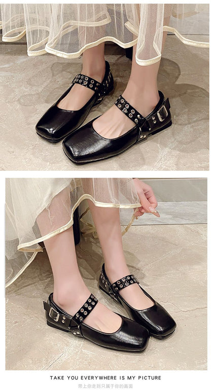 2025 Elegant Women Ballet Flats Shoes Shallow Mouth Autumn Loafers New Fall Retro Dress Lolita Tabis Shoes Zapatos De Mujer