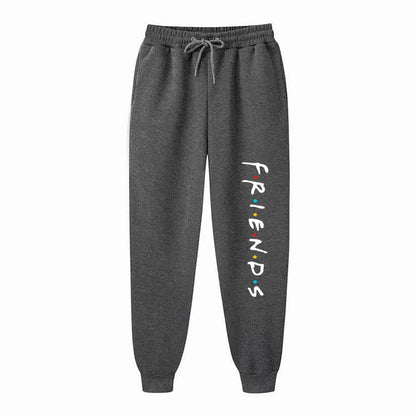 Womens Casual Loose Long Pants Outdoor Fashion Friends Letter Printed Trousers Spring Autumn Winter Fleece Sports Sweatpants