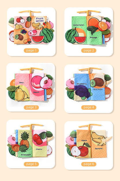 Baby Cloth Book Baby Toys 0-3 Year Old Infant Early Education Toys 6 Pages Cloth Book