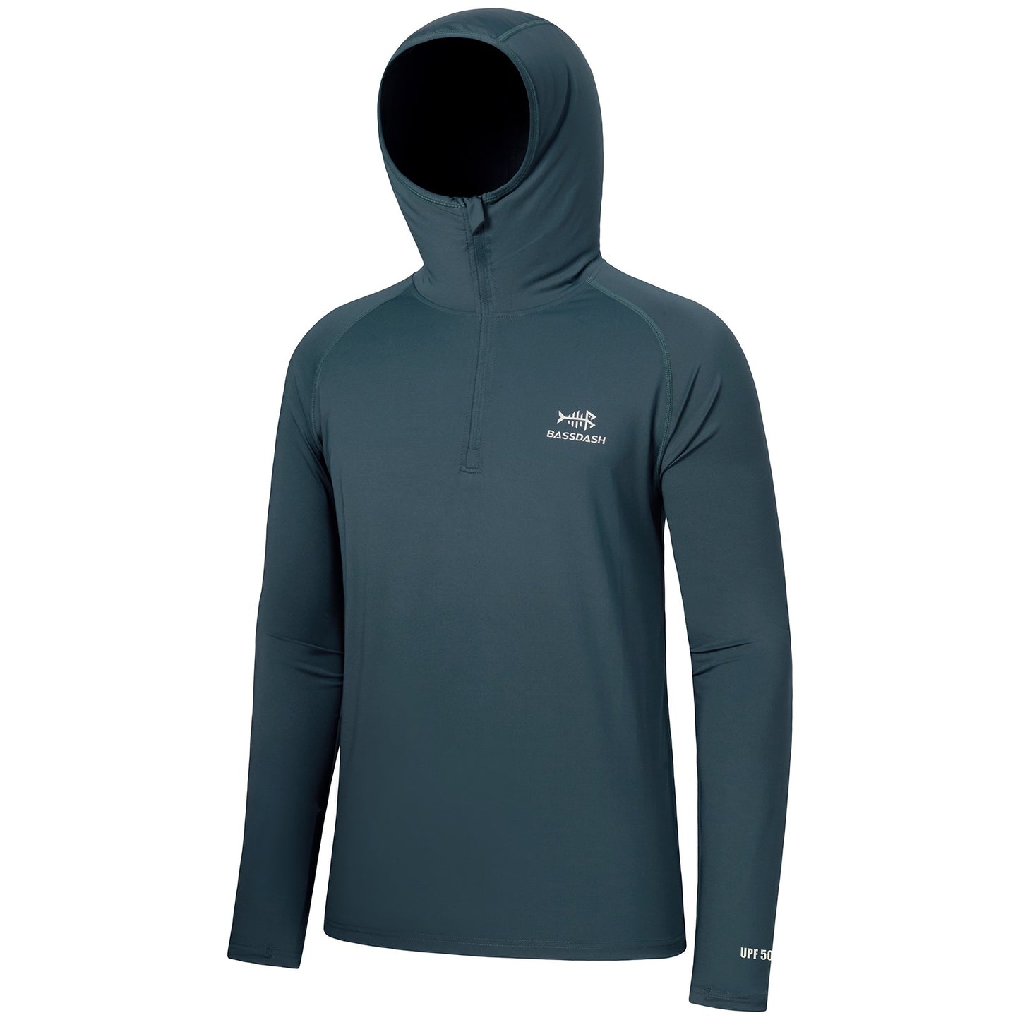 Camisa de Pesca Masculina BASSDASH com Zíper 1/4 UPF 50+ Secagem Rápida Manga Longa Proteção Solar FS24M
