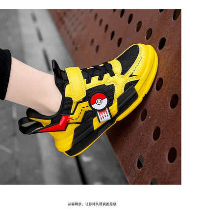 Pokemon Pikachu Children Sports Shoes Spring and autumn Fashion Anime Boy Sneakers Student Breathable Non-slip Running Shoe