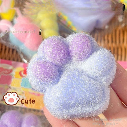 Dropshipping Fidget Toy Mini Squishy Toys Kawaii Plush Soft Cat Paw Transparent Silicone Cube Stress Relief Squeeze Toy