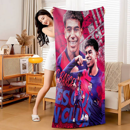 Popular Football Stars L-Lamine Y-Yamal Microfiber Beach Towel Absorbent dry Soft Yoga Swimming Resort Mountain Climbing Towel