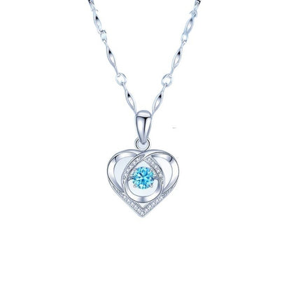 925 Sterling Silver Heart Shaped Necklace Bracelet Set for Women Vintage Korean Crystal Bracelets High Quality Set Party Jewelry