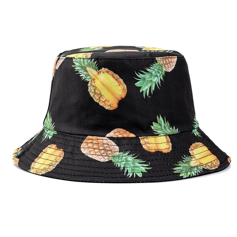 Chapéu Bucket Unissex Quente de Verão com Estampa de Frutas, Dupla Face, Chapéu de Sol Feminino, Chapéu Panama Clássico Masculino