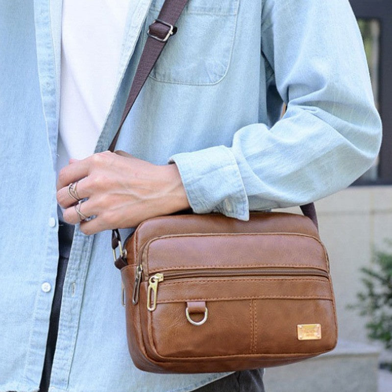 Men's PU Leather Crossbody Shoulder Bags High quality Tote Fashion Business Man Messenger Bag  Leather Bags fanny pack