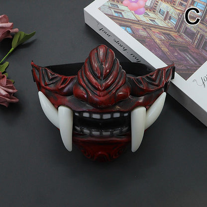 Japanese Samurai Oni Demon Mask Halloween Demon Samurai Cosplay Horror Prajna Killer Masks Party Costume Props