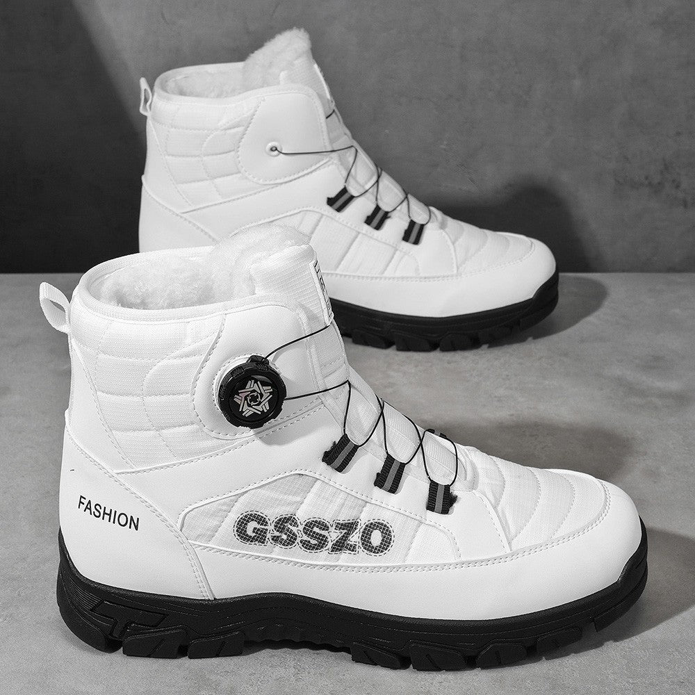 Winter New Swivel Buckle Fleece Waterproof Snow Boots Outdoor Non-slip and Wear-resistant