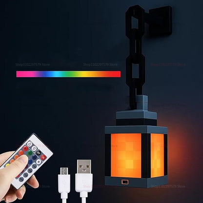 16 Color Wall Mounted Night Light with Remote Rechargeable LED Bedside Lantern Pixel Lantern Mood Light for Kids Bedroom Living