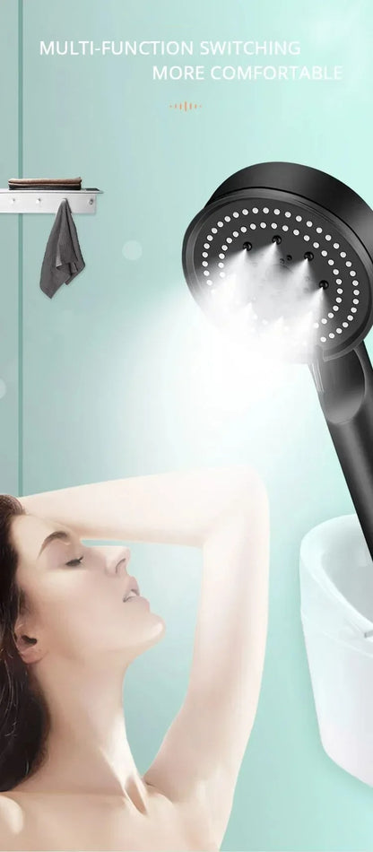 Chuveiro com Bico Auxiliar 5 Modos Ajustável Doméstico de Alta Pressão para Massagem com Água Chuveiro de Mão Spray Acessórios para Banheiro