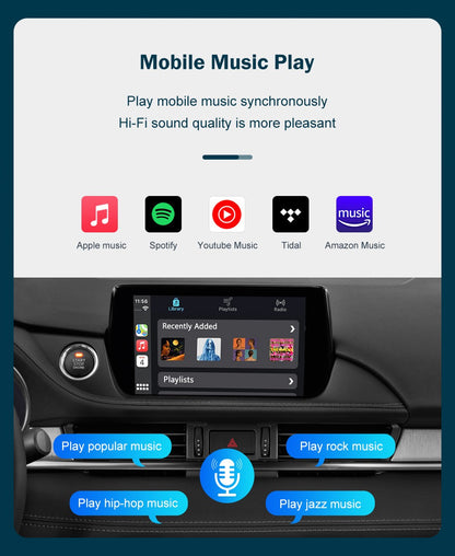 Adaptador USB CarPlay e Android Auto com fio para Mazda 6 2 3 CX3 CX5 CX9 MX5 2016-2020 com sistema Mazda Connect