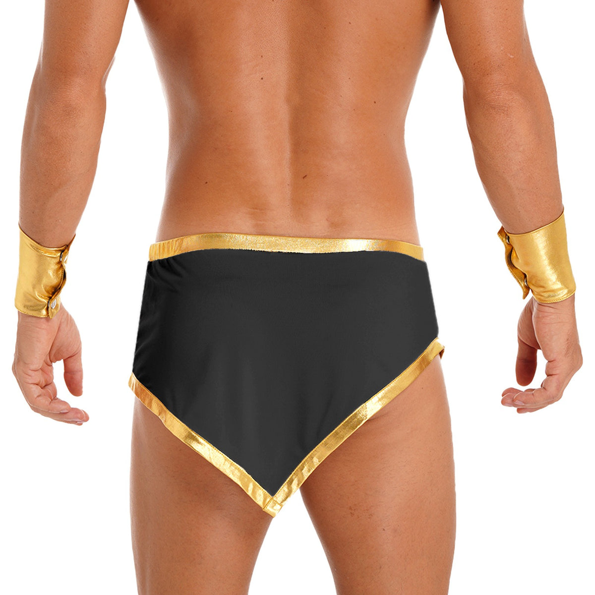 Men Roman Gladiator Costume Ancient Greek God Caesar Mini Skirt with Cuffs Halloween Theme Party Cosplay Outfits Fancy Dress Up