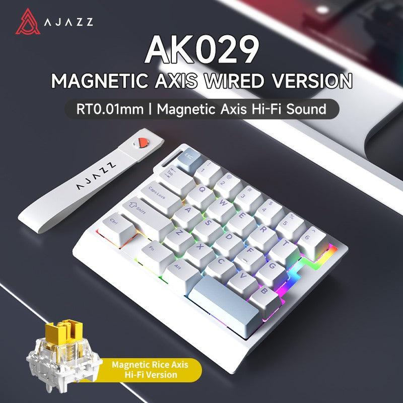 Teclado Gamer de Uma Mão AJAZZ AK029 Com Fio Chave Magnética HE 29 Teclas RGB 8000Hz Mini Teclado Mecânico para Jogadores de E-sports de PC
