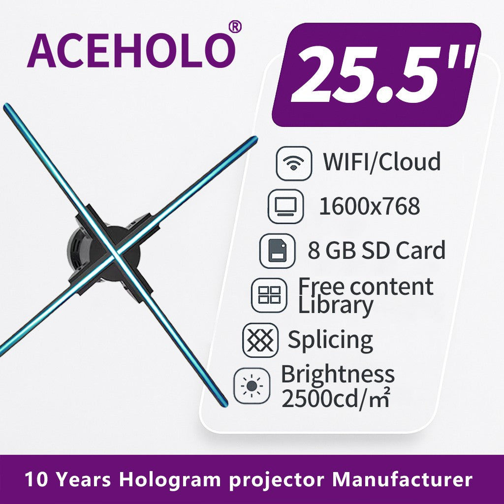 22 inch 3D Hologram Fan Display Advertising Projector LED Wall Mounted Digital Rotating Fan for Business Visual Promotion