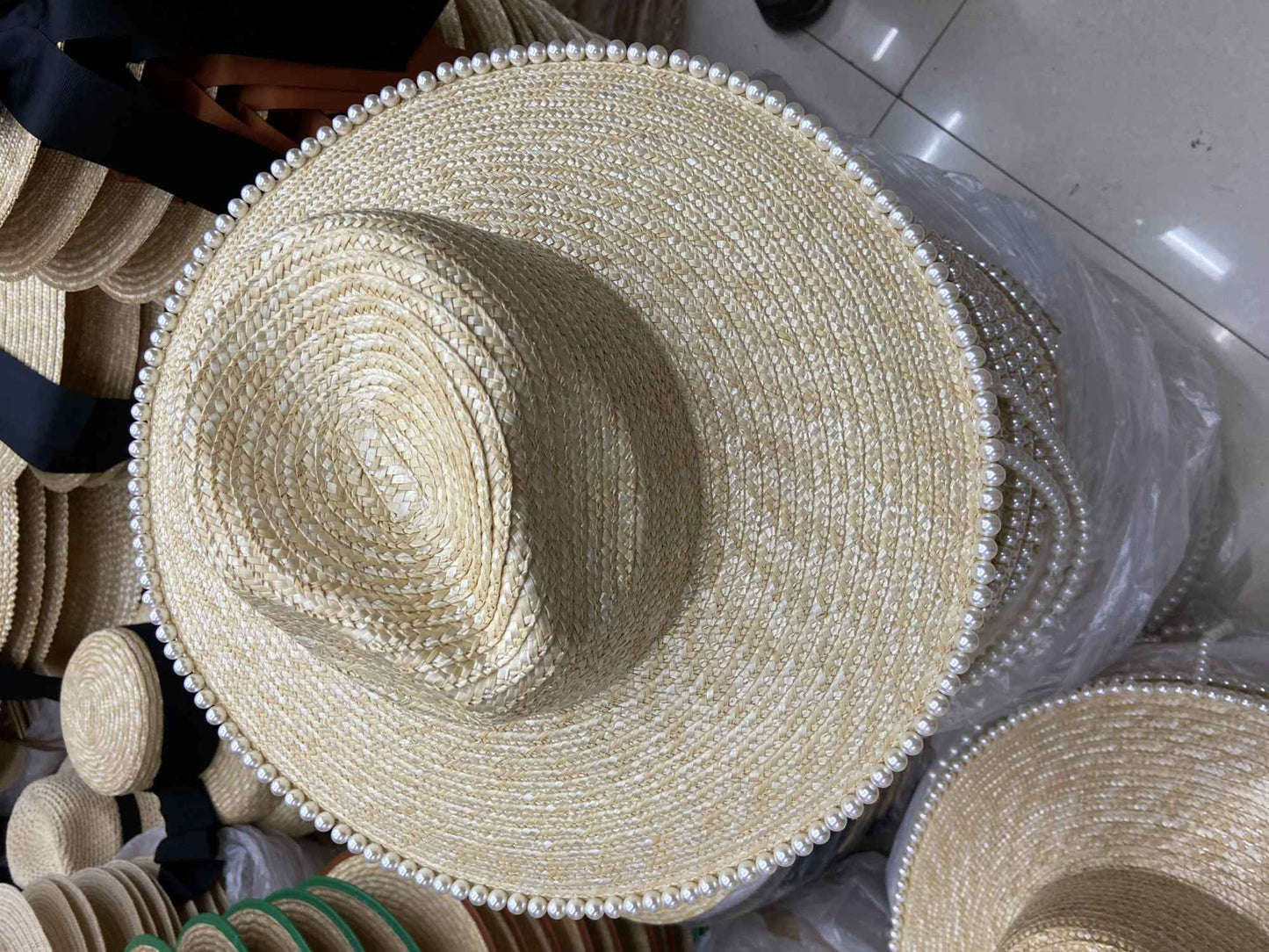 Chapéu de palha Raffite com aba grande para Jazz, chapéu de praia retrô inglês versátil para mulheres com proteção solar, estilo Hepburn, chapéu de senhora francesa