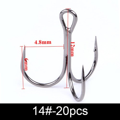 FTK Anzol de Pesca Bass com Três Pontas e Suporte para Isca, Suporte para Isca, Anzol de Isca, Conjunto de Anzóis de Manivela para Amarração de Mosca, Água Salgada, Anzol de Agulha para Pesca