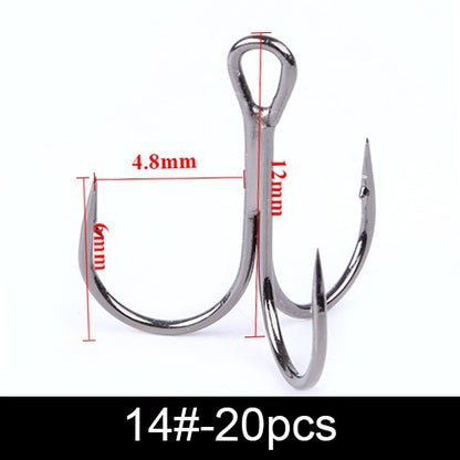 FTK Anzol de Pesca Bass com Três Pontas e Suporte para Isca, Suporte para Isca, Anzol de Isca, Conjunto de Anzóis de Manivela para Amarração de Mosca, Água Salgada, Anzol de Agulha para Pesca