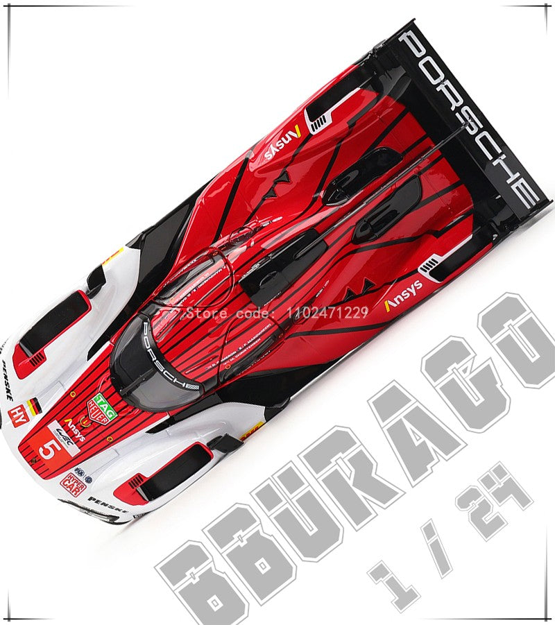 Bburago 1:24 Porsche 963 24 alloy racing car Alloy Luxury Diecast Car Model Toy Collection Gift Multiple styles to choose from