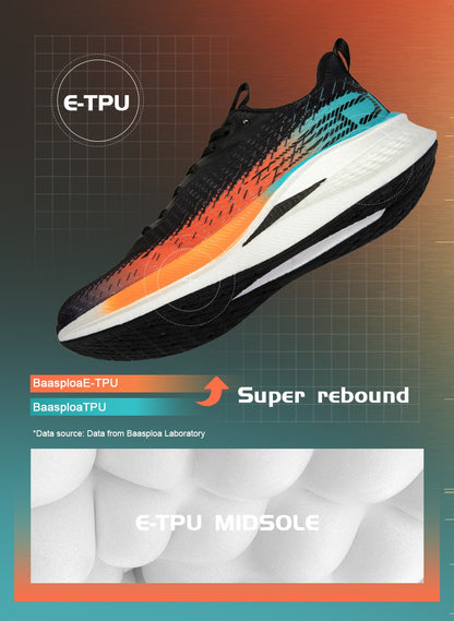 Baasploa Men Jogging Sports Shoes Carbon Plate Professional Cushioning Sneakers Male Outdoor Breathable Non Slip Running Shoes