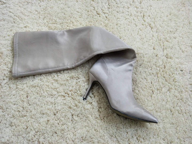 Eilyken Thigh High Over The Knee Elastic Stretch Boots Women  Sexy Thin Heels Sock Long Boots Mujer