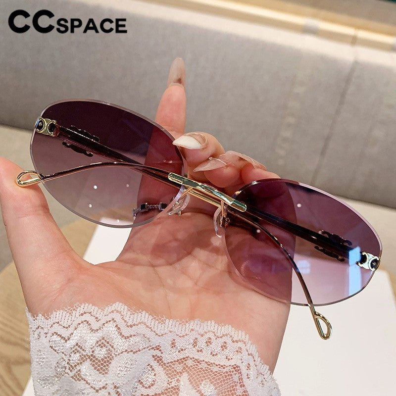 Fashion Rimless Sunglasses Women Trendy Gradient Lens Frameless Square Sun Glasses Female Retro Punk Shades UV400 Eyewear 308336