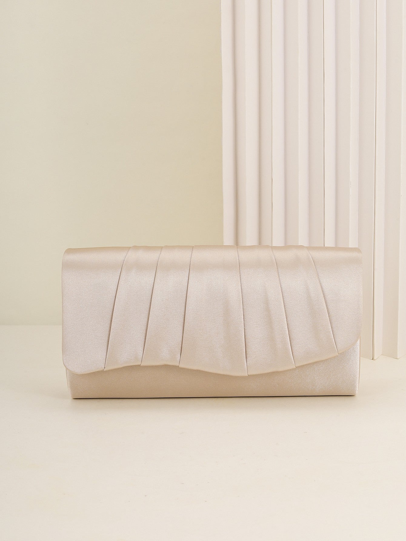Ladies Dinner Bag Pleated Solid Color Clutch Party Dinner Wedding Light Luxury Envelope Evening Bag for Prom, Dinner/Banquet