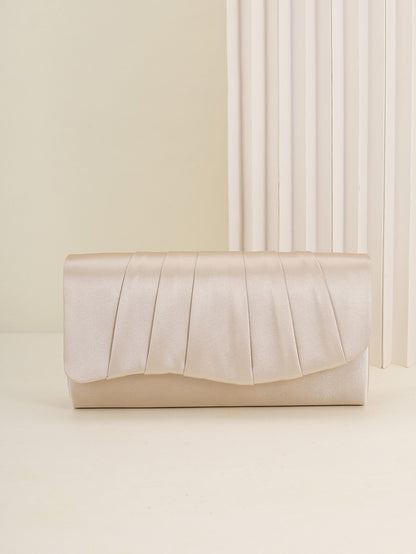 Ladies Dinner Bag Pleated Solid Color Clutch Party Dinner Wedding Light Luxury Envelope Evening Bag for Prom, Dinner/Banquet