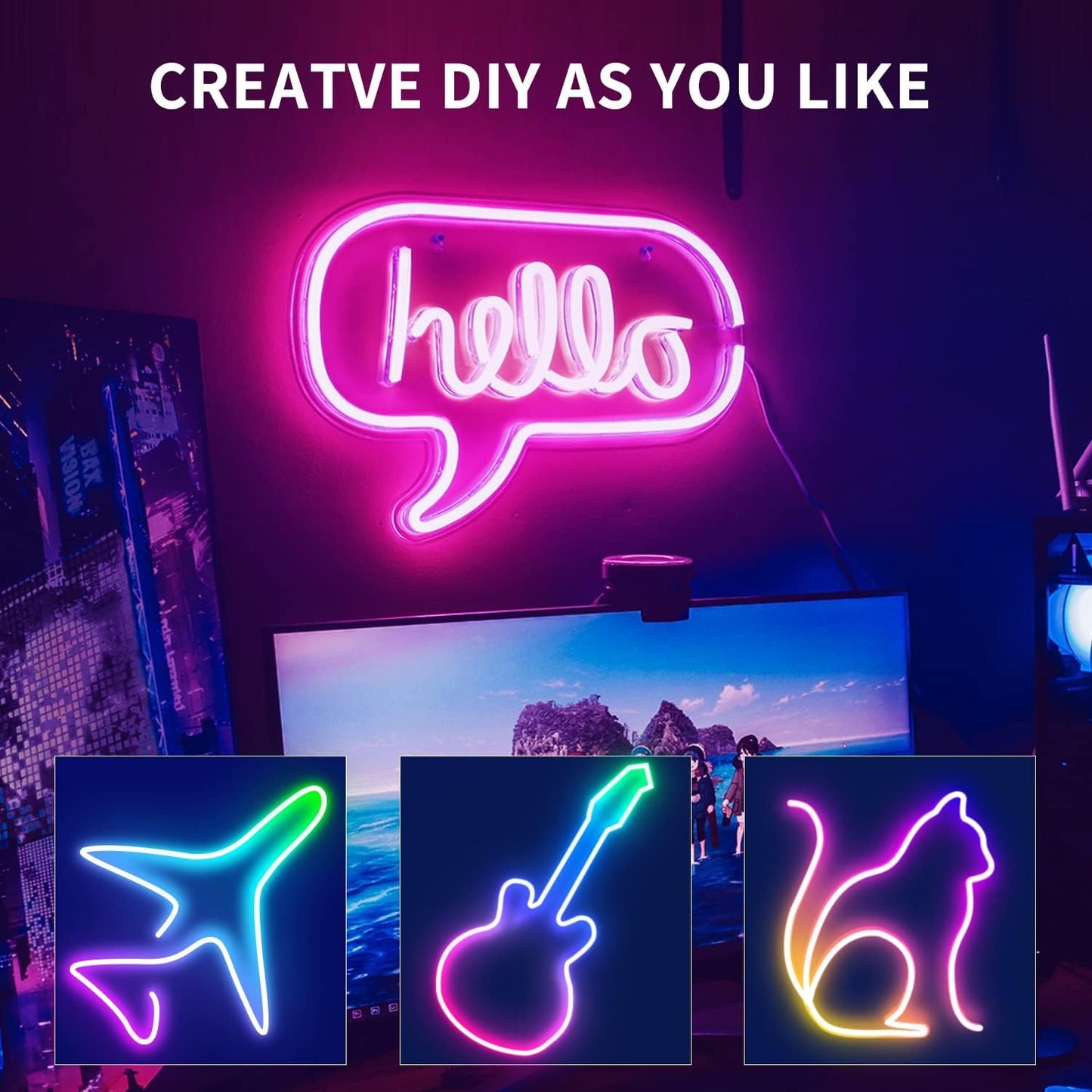 30M/20M Mexllex RGB Neon Light Strip with APP &Remote, Color Change Waterproof Music Sync Mode for Bedroom Room Outdoors Decro