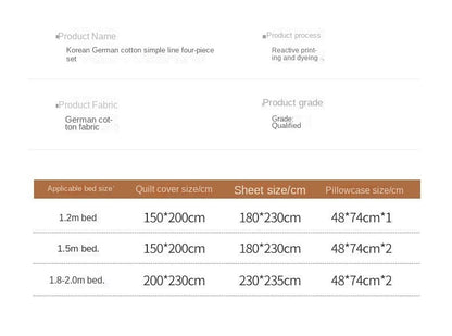 Simple Style Red And Blue Stripe Duvet Cover Set Bed Flat Sheet Set Washed Cotton Bedding Set for kids adult