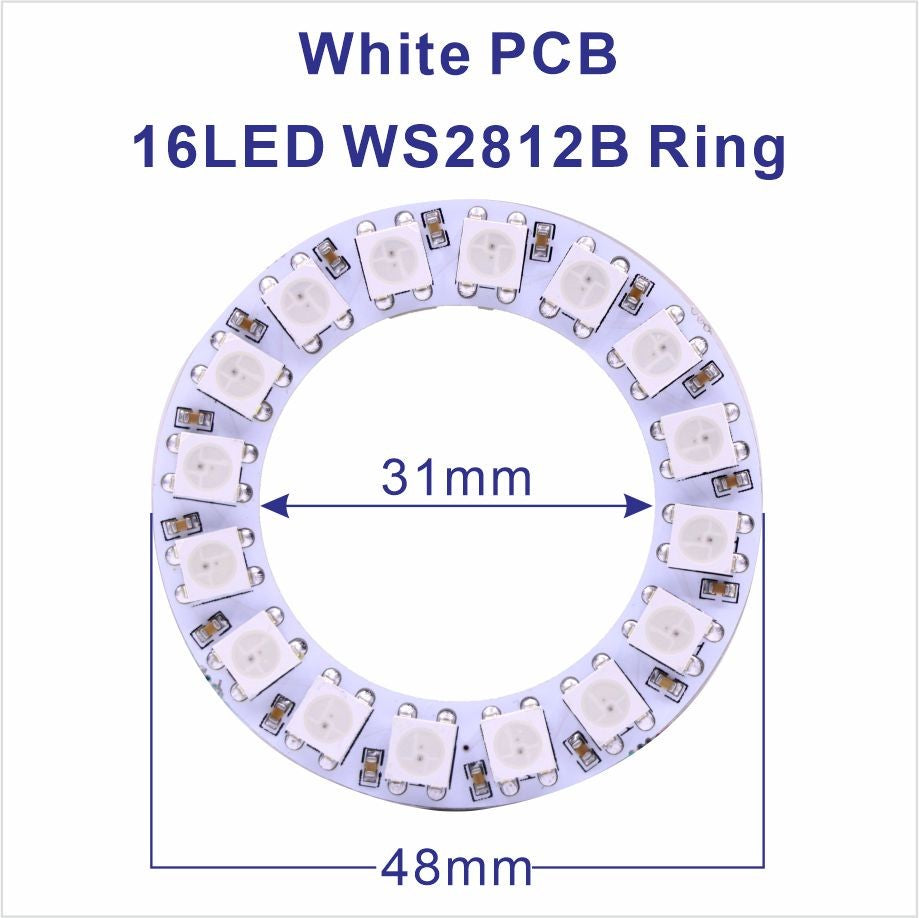 DC5V WS2812B Pixel Ring LED Panel Light Individual 8/16/24/35/45/128 LED Addressable WS2812 IC 5050 RGB LED Ring Module
