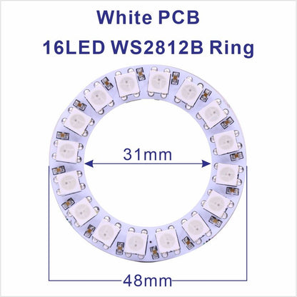DC5V WS2812B Pixel Ring LED Panel Light Individual 8/16/24/35/45/128 LED Addressable WS2812 IC 5050 RGB LED Ring Module