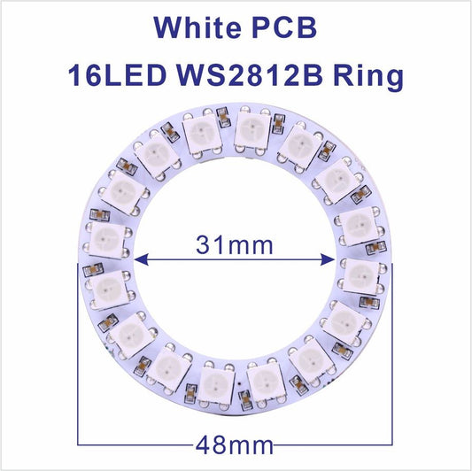 DC5V WS2812B Pixel Ring LED Panel Light Individual 8/16/24/35/45/128 LED Addressable WS2812 IC 5050 RGB LED Ring Module