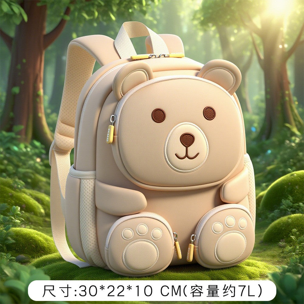 Cute Large Capacity Children's Backpack Cartoon Breathable Student Schoolbag Bear Animal Shaped Schoolbag Boys Girls Gift