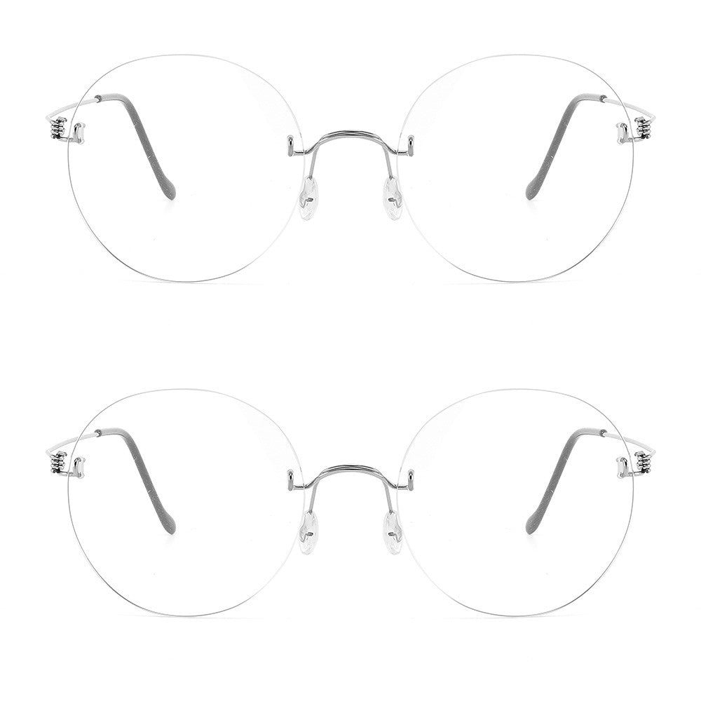 Round Blue Light Glasses Women Screwless Eyeglasses Frame Men 2025 New Women Round Denmark Korean Glasses Frame Vintage Eyewear