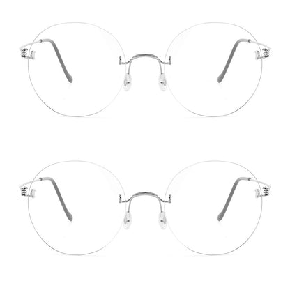 Round Blue Light Glasses Women Screwless Eyeglasses Frame Men 2025 New Women Round Denmark Korean Glasses Frame Vintage Eyewear