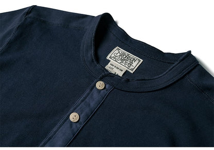 Bronson 350g Heavyweight L/S Henley Shirt Vintage Plain Base T-Shirt For Men