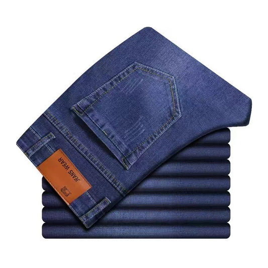 Four Seasons Jeans Straight Leg Stretch Business Casual Denim Pants Wholesale Man Men's Adult Gentleman Comfortable High Quality