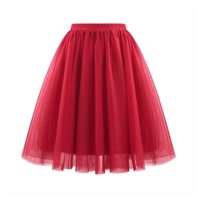 New Women's Tulle Skirt 50s Rockabilly Petticoat Tutu Underskirt Retro Ballet Dance Skirt 3-Layer Tulle Ballet Carnival Costume
