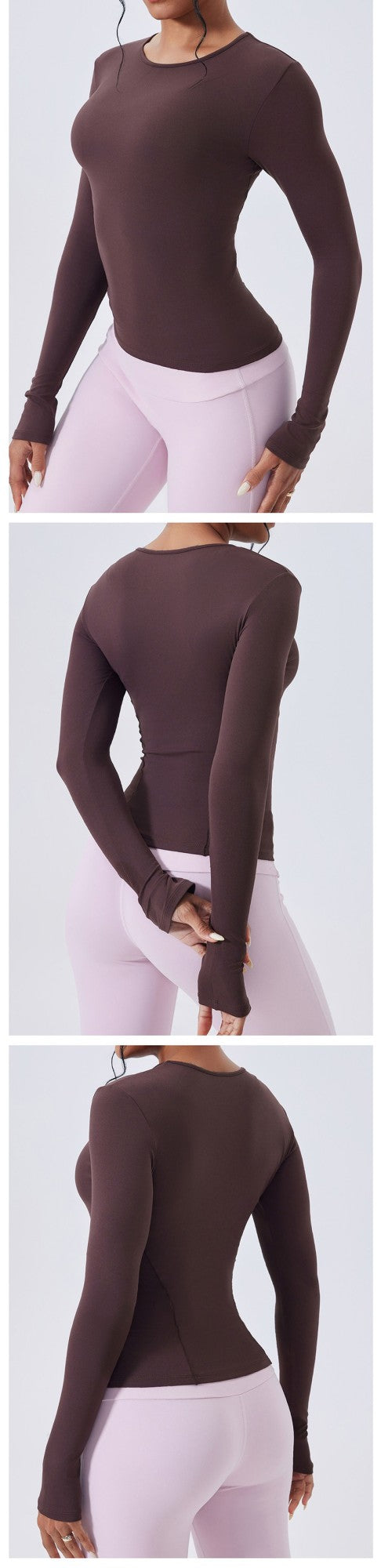 Women Long Sleeve Workout Top Gym Casual Outdoor Top Workout Dry Fit Breathable High Elastic Sports Top Sports Long Sleeved