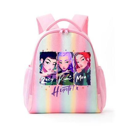 Mochila de Caçadores de Demônios KPop Estampa de Desenho Animado Anime Bolsas de Ombro para Estudantes Organizador de Papelaria Grande Capacidade Presentes de Volta às Aulas