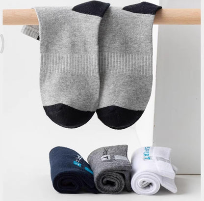 Meia de Algodão Masculina Esportiva Respirável Macia Letras Moda Tênis Cano Médio Alta Elasticidade Meia Toalha Sox Corrida Verão