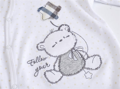 Kavkas 3 Pcs/lot Baby Boy Rompers 0-12M 100% Cotton Newborn Long Sleeve Clothes Cartoon Print Girls Items