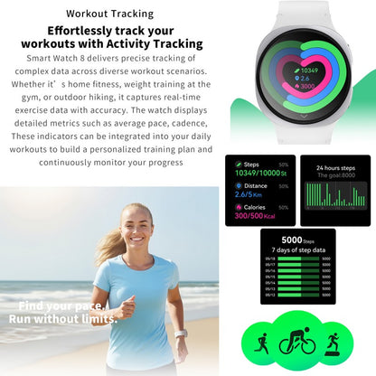 2026 Relógio Smartwatch GPS para Homens Mulheres Esporte Monitor Cardíaco Chamada Bluetooth NFC IP68 À Prova D'água Bússola Smartwatch 8 Mini