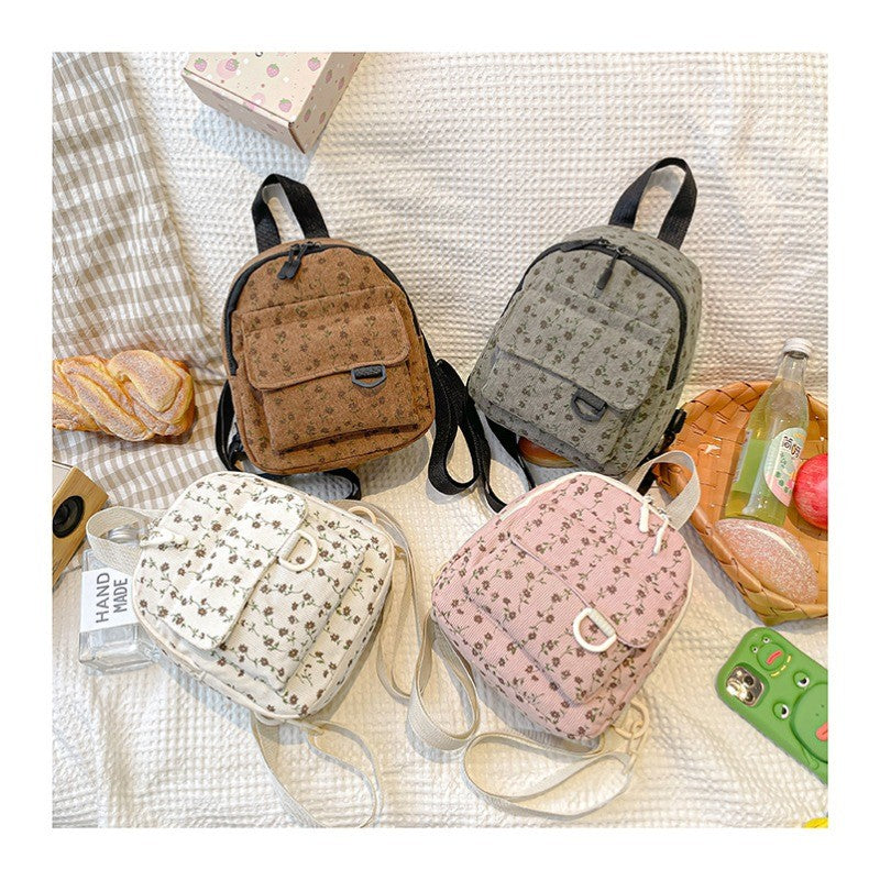 Nova Mini Mochila de Veludo Cotelê 2025 Elegante Espaçosa Leve Mochila de Viagem para Estudantes