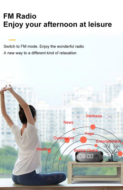 Alarm Clock Radio FM Bluetooth Speaker Portable Subwoofer Caixa De Som Sound Box Music Wireless Mini Woofers Bocina Lamp Column