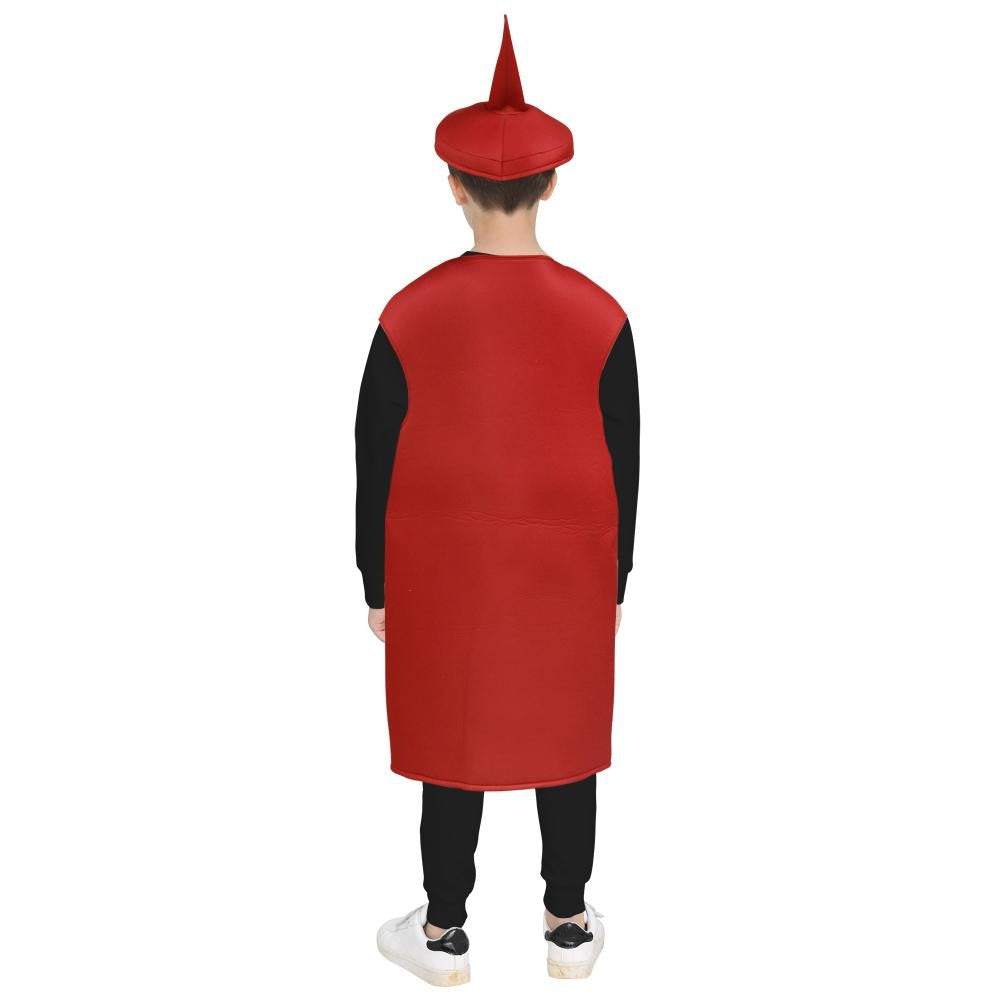 Zawaland Red Tomato Delicious Ketchup Costume Adult Boy Girl Funny Disguise Suit Yellow Mustard Halloween Cosplay Party Clothes